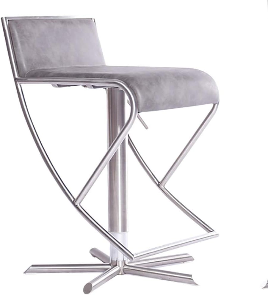 ASDW Bar Stools Set Of 2 for Home Stainless steel rotating lift bar stool low back bar stool high stool xipi durable gray ottoman Bar Stools for Kitchens (Color : Gray, Size : 40x50x71-95cm)