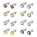 8 Pairs Assorted Color Wholesale Lot Stainless Steel Cubic Zirconia CZ Stud Earrings, Hypoallergenic (2. 6mm Round - 8 Colors)