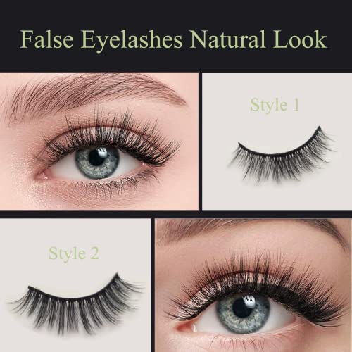 EYERIYO False Natural Faux Mink Eyelashes, 10 Pairs Soft Reusable Light Volume Eyelashes Fluffy Wispy Extensions Lashes Pack