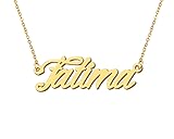 Aoloshow 18k Gold Plated Fatima Name Necklace