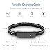 Valentine's Day Gifts Micro USB Cable Durable Leather Bracelet Charging Data Cable Braided Wristband Wrist Cuff USB Data Charger Cord for Android (Black, M（7.2