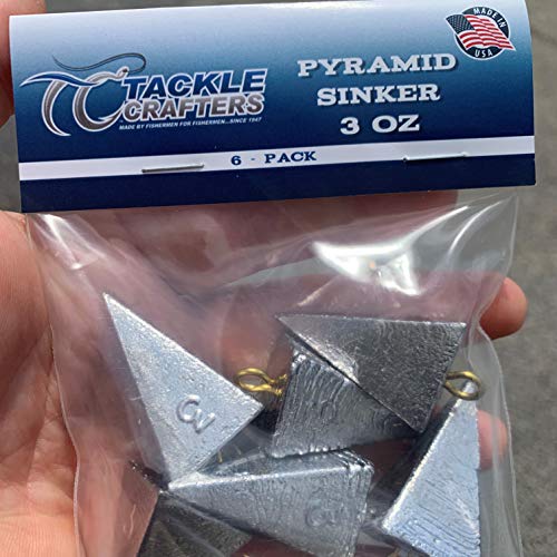 Pyramid Sinker Weight - Saltwater Freshwater Fishing Gear and Tackle (2oz - 8 Pack)