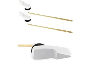 ANJOES Universal Front Mount Toilet Handle - 2 Pack Toilet Flusher Lever Replacement Compatible with American Standard/Mansifield, with Flapper Chain, White