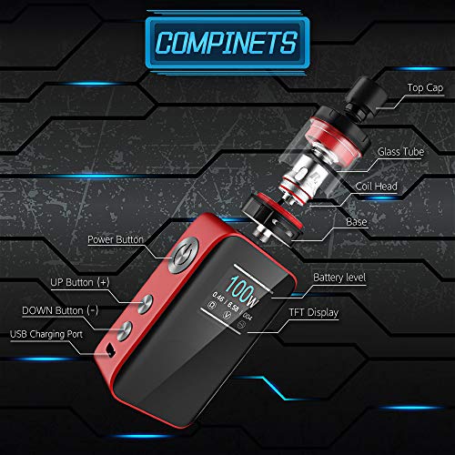 E Zigarette Starter Set Manvap Vola 100W Ezigarette Ohne Nikotion E Shisha TF Verdampfer Tank Mod Kit Box Mod 2000mAh… – Bild 3