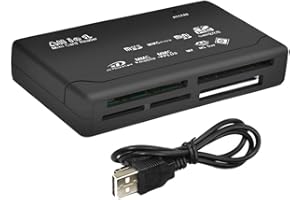 Yaregelun Card Reader USB2.0 Memory Card Reader Fast Data Transmission Card Reader Support TF SD Mini SD MS XD Black