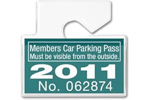 2 Pack - Clear Horizontal Vehicle Parking Permit Pass Hanger Tag Holder - Hangs from Car Rear View Mirror - by Specialist ID)