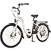 DJ City Bike 500W 48V 13Ah Step-Thru Electric Bicycle, 7-Speed, Samsung Lithium-Ion Battery, Pearl White, LED Bike Light, Full Suspension And Shimano Gear