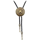 JPJZY BRBAM Retro Style Western Cowboy Lone Star Bolo Tie Texas Symbol Leather Bolo Tie for Men