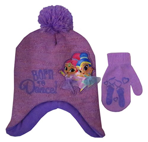 Nickelodeon Girls' Shimmer and Shine Scandinavian Winter Hat and Mitten Set - size Toddler 2 - 5 [4014]