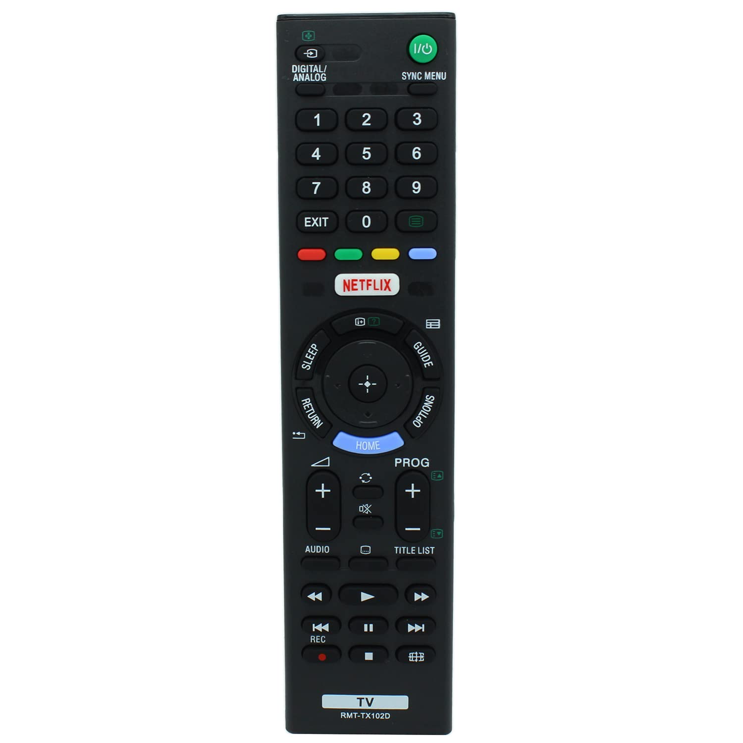 RMT-TX102D Remote Control Replacement for Sony TV KDL-32W600D KDL-55W650D KDL-43W750D KDL-49W750D KDL32W600D KDL55W650D KDL43W750D KDL49W750D