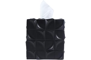 Hymmah Modern Square Tissue Box Cover Holder,Bathroom Accessories Decor Unique Design Tissue Box Cover for Bathroom Vanity Counter Tops Also Great for Bedrooms and Living Rooms