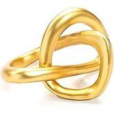 Joogour Modern Gold Knot Sculpture Statue - Abstract Geometric Table Decor for Living Room, Office Desk, Bookshelf | Elegant Brass-Tone Home Accent Decorations & Gifts (Gold)