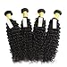 Deep Wave Bundles with Closure 3 Bundles Brazilian Human Hair Extensions with 4x4 Lace Closure Deep Wave Curly Hair Natural Black