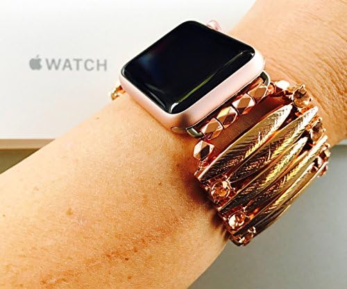 Rose Gold Powhatan Fitbling Replacement Strap for the Apple Watch, Apple Strap, Apple Watch Band, Apple Watch Jewelry, Apple Watch Bracelet, Smart Watch Band