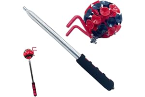 2 in 1 Disc Golf Retriever,10FT Extendable with Hook Disc Golf Retriever Pole, Stainless Steel Golf Accessory, for Retrieve D
