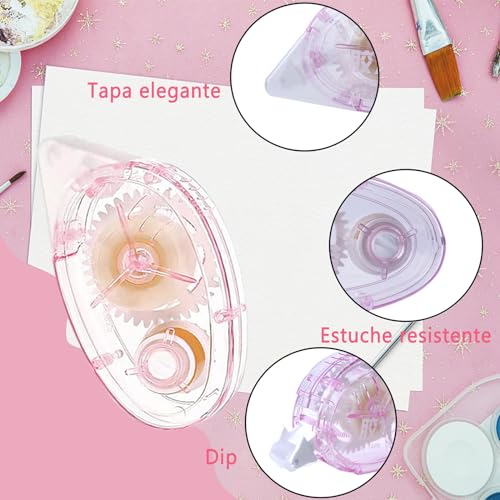Besoner 6 Rodillos de Pegamento para Manualidades - Cinta Adhesiva Doble Cara,para Manualidades,Aplicador de Cinta Doble Cara,álbumes de Fotos Tarjetas Telas