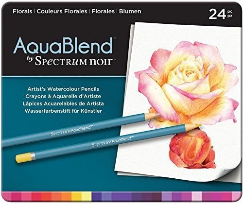 Crafters Companion Spectrum Noir AquaBlend Pencils - Florals 24pcs by Aquablend