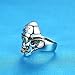 LineAve Men's Stainless Steel Skull Pilot Soldier Ring