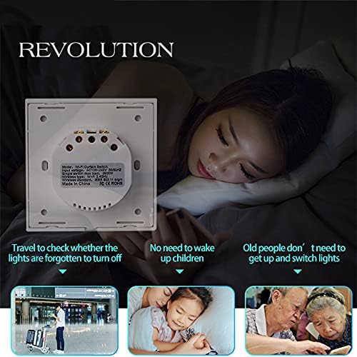 SOLE HOME Interruptor de Cortina Inteligente Conexin Bluetooth Wifi Panel de Interruptor Tctil para Cortina Motorizada Persiana Elctrica Compatible con Alexa Google Home