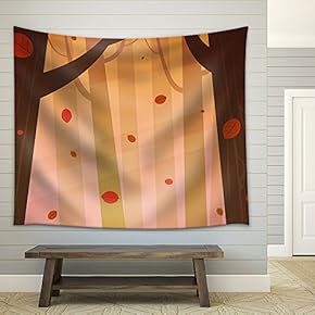 Vector - Autumn Forest - Fabric Wall Tapestry Home Decor - 51x60 inches