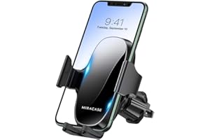 Miracase Phone Holders for Your Car with Newest Metal Hook Clip, Air Vent Cell Phone Car Mount, Hands Free Universal Automobile Cradle Fit for iPhone Android and All Smartphones, Classic Black