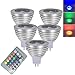 OMTO MR16 3W RGB Color Changing Spotlight with IR Remote Control Mood Ambiance Lighting Colorful LED Light Bulbs,Landscape Lighting Dimmable 12V (Pack of 5)