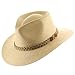ULTRAFINO Authentic Aficionado Straw Panama Outback Safari Hat with Braided Hatband