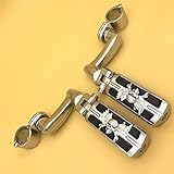 XKH Group Motorcycle Chrome Adjustable Peg Mounting Kit Wing Zombie Sull Foot Peg Footrest For Harley Davidson Sportster 883 1200 Street Bob Softail CVO Equipped 1-1/4 inch (1.25