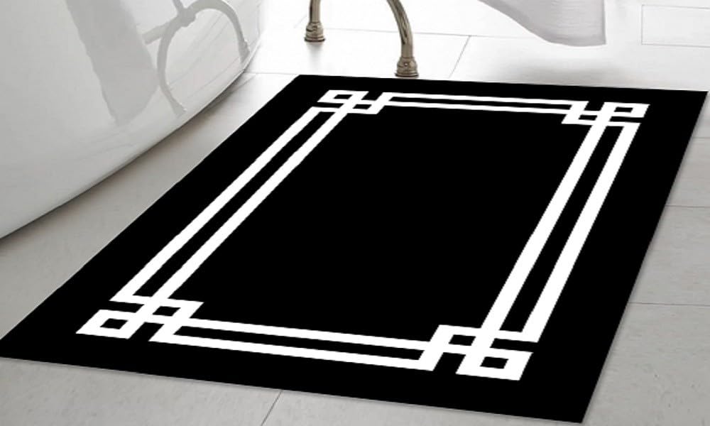 MANI TEXTILE TPS_SDB_NOIR50 Rug, Polyester, Black, 50 x 80 cm