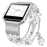 For Fitbit Blaze Bands,CreateGreat Replacement Accessory Metal Bands Wristbands Bracelet with Rhinestone Stainless Steel Frame for Fitbit Blaze