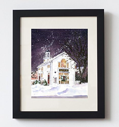 Framed, Matted Winter Manchester by the Sea Historic SeaSide One Giclee Print