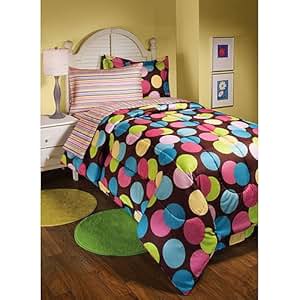 Amazon.com: Polka Dots Hot Dots Twin Brown & Pink