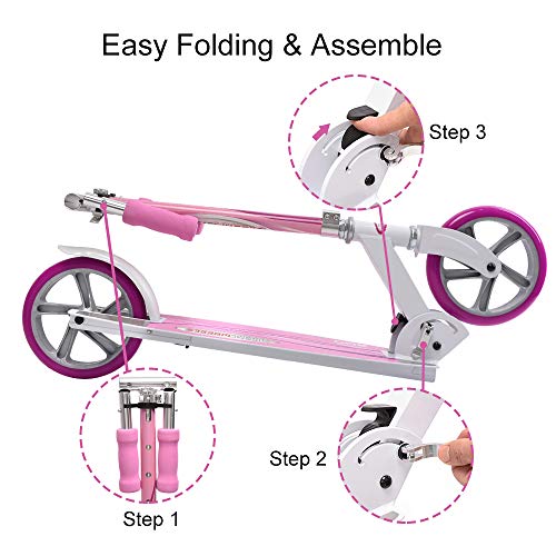 ChromeWheels Kick Scooter, Deluxe 8" Large 2Wheels Wide Deck 5