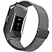 Maledan Metal Bands Compatible with Fitbit Ionic, Stainless Steel Milanese Loop Replacement Accessories Bracelet Strap with Magnet Closure for Fitbit Ionic Smart Watch, Black, Small