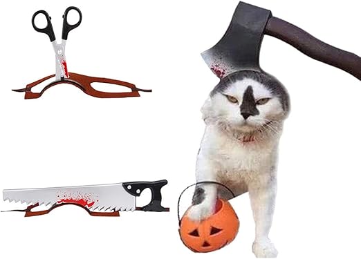 Decdeal Halloween Costumes For Pets Terror Accessories Dogs Axe Saw Scissors Cosplay Clothes Decoration Horrible Costume For Puppies Cats Medium Cut Amazon Co Uk Kitchen Home