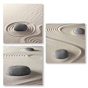 wall26 3 Panel Canvas Wall Art Stones in...