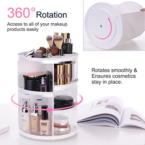 image for Makeup Cosmetic Organizer, KEBE 360-Degree Rotating DIY Detachable Mul