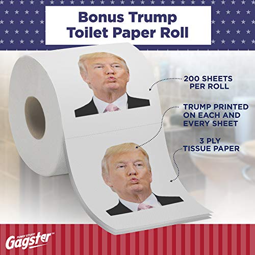 image for Gagster Donald Trump Toilet Brush and Trump Toilet Paper Roll Bundle -