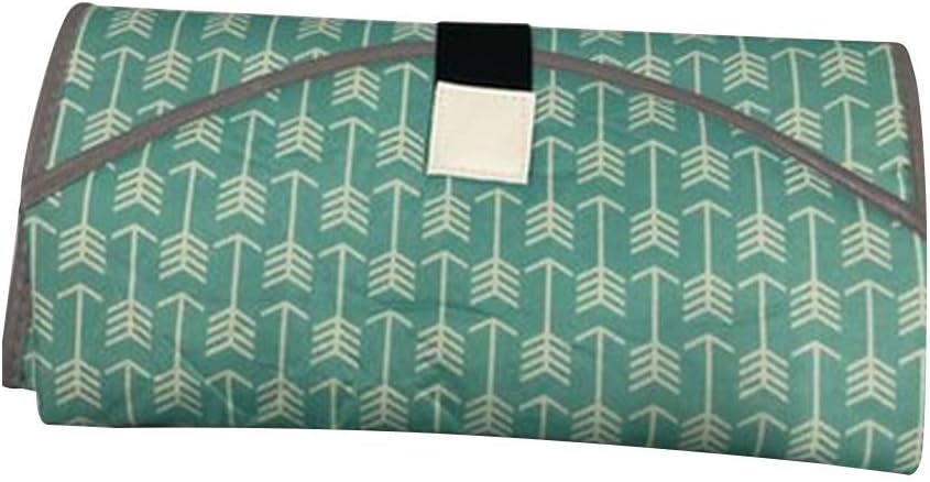 Wocharm Waterproof Baby Diaper Changing Mat Travel Home Change Pad 3-in-1 Bags (Green Fishbone)
