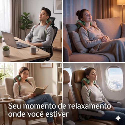 Massageador Cervical e Corporal "Mãozinha" com Aquecimento, 3 Intensidades, Sem Fio, Recarregável USB-C, Alívio e Relaxamento