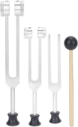 YUYTE Tuning Forks Set 128Hz 256Hz 512Hz Body Weighted Silver view 3