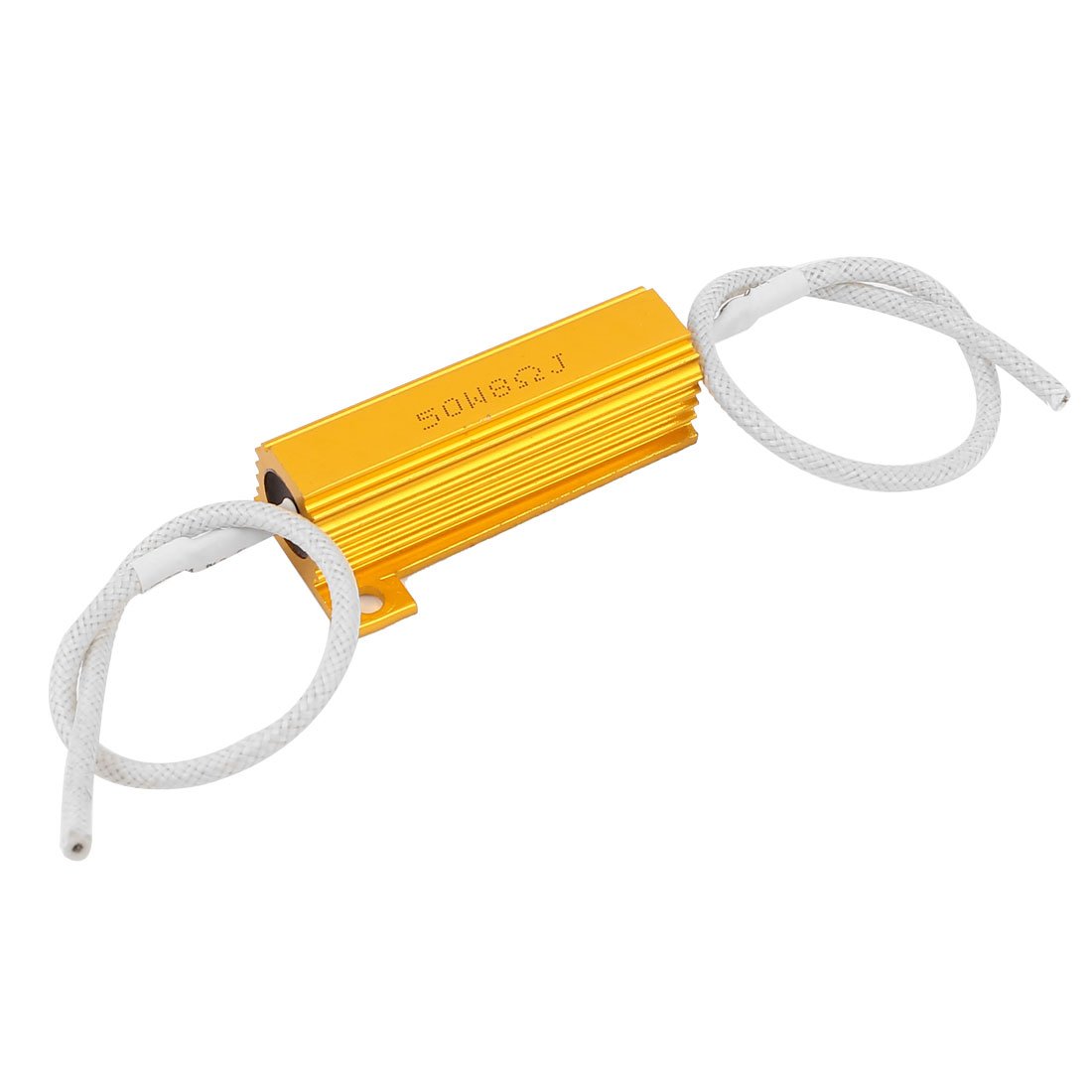 Sourcingmap a15060500ux0413 Car Aluminum Wire Wound Loudspeaker Clad Resistor Gold Tone, 8 Ohm, 50W