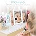 [Upgraded] SUPRENT Makeup Mirror with 36 LED Lights, 10x/3x/2x Magnification, 4 Tape-lights Vanity Mirror with Touch Button, AAA and USB Powered, Portable High-Definition Cosmetic Mirror (White)