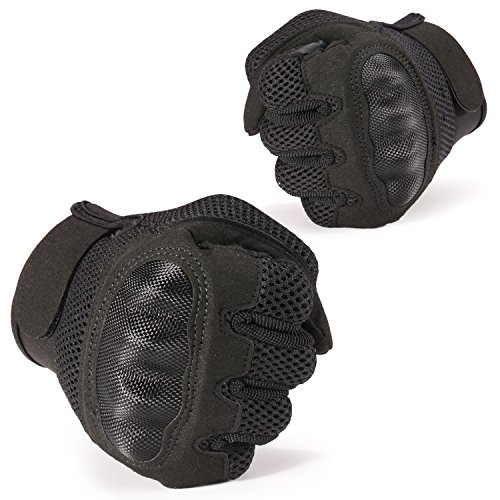 JIUSY Military Shooting Hard Knuckle Tactical Gloves for Airsoft Paintball Motorcycle Cycling Riding Hunting Hiking Army Combat Touch Screen Full Finger Gloves Size Black X-Large B20 - Thumbnail 5