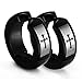 DIB Fashion Jewelry Black Stainless Steel Cross Pattern Magnetic Huggie Earring for Men, Non Piercing