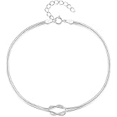 Infinity Love Knot Bracelets for Women Men 925 Sterling Silver Mother Daughter Friendship Couples Bracelets 14K Gold Plated Snake Chain Adjustable Bracelet Mothers Day Valentines Jewelry Gifts