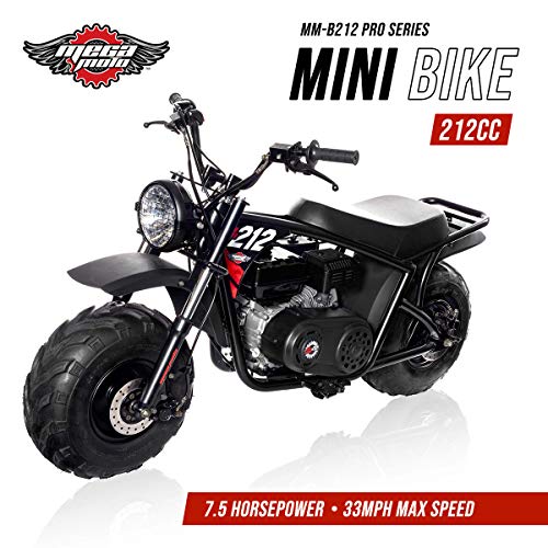 Monster Moto MM-B212-RB Gas Mini Bike with Front Suspension, Assembled in the USA (212CC 7.5HP Black/Red Classic)