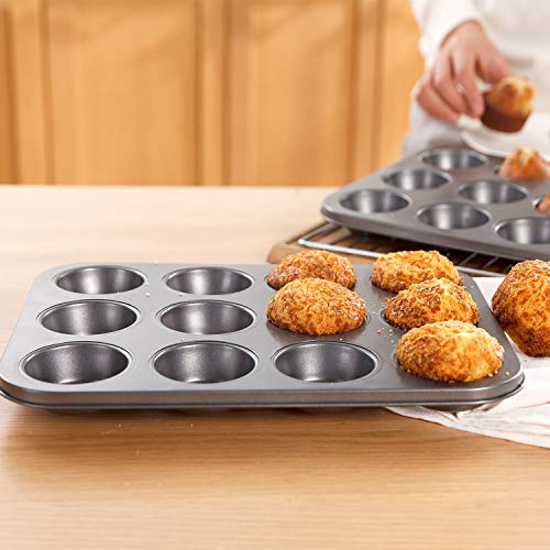 Muffin Pan, Standard 12&6 Cup Cupcake Tin NonStick Bake Ware Bar