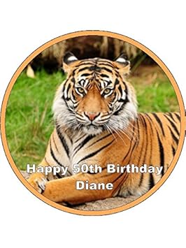 Tiger Personalised Pre Cut Icing Cake Topper (7.5: Amazon.co.uk
