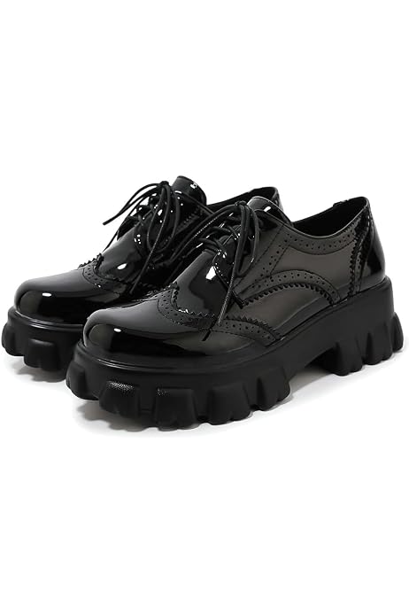 Chunky Heels Platform Oxfords Shoes 
